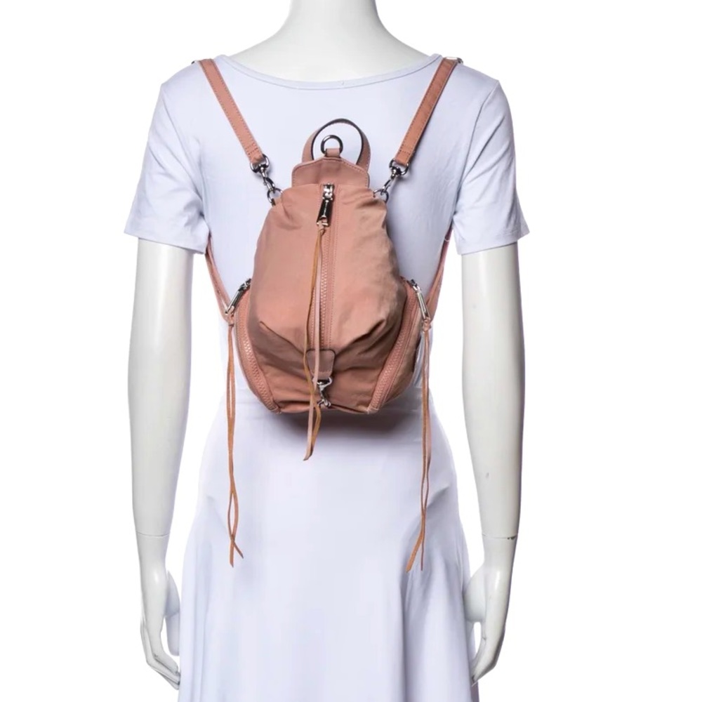 REBECCA MINKOFF CONVERTIBLE MINI JULIAN NYLON BACKPACK IN VINTAGE PINK